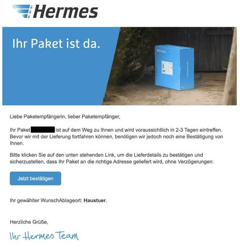 hermes phishing mail einloggen